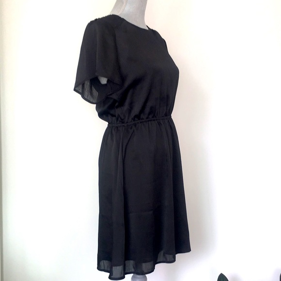 NWT Old Navy Smocked Shoulder Semi-Sheer Little Black Dress, size Medium 🖤 - Picture 3 of 11